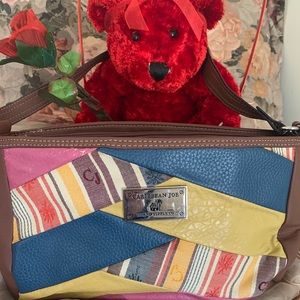 CARIBBEAN JOE Patchwork Shoulder Bag Handbag PURSE